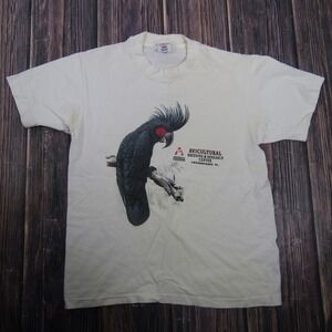 Vintage Sherry's Best Avicultural Parrot Shirt Mens Medium White Made USA 90s